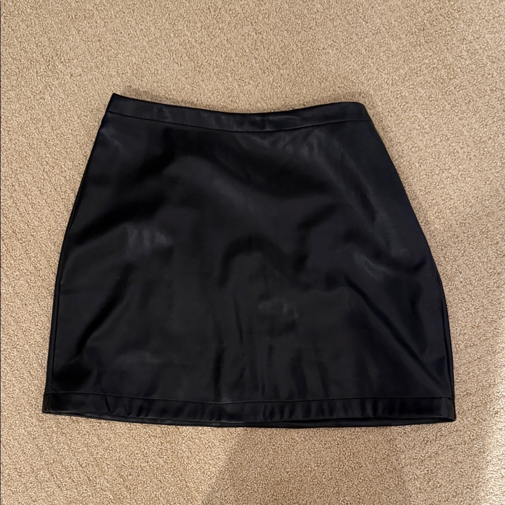 Faux Leather Women's Skirt mini skirt above knee